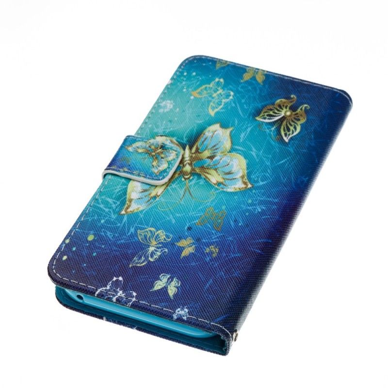 Flip Case Leren Samsung Galaxy A5 2017 Gouden Vlinders