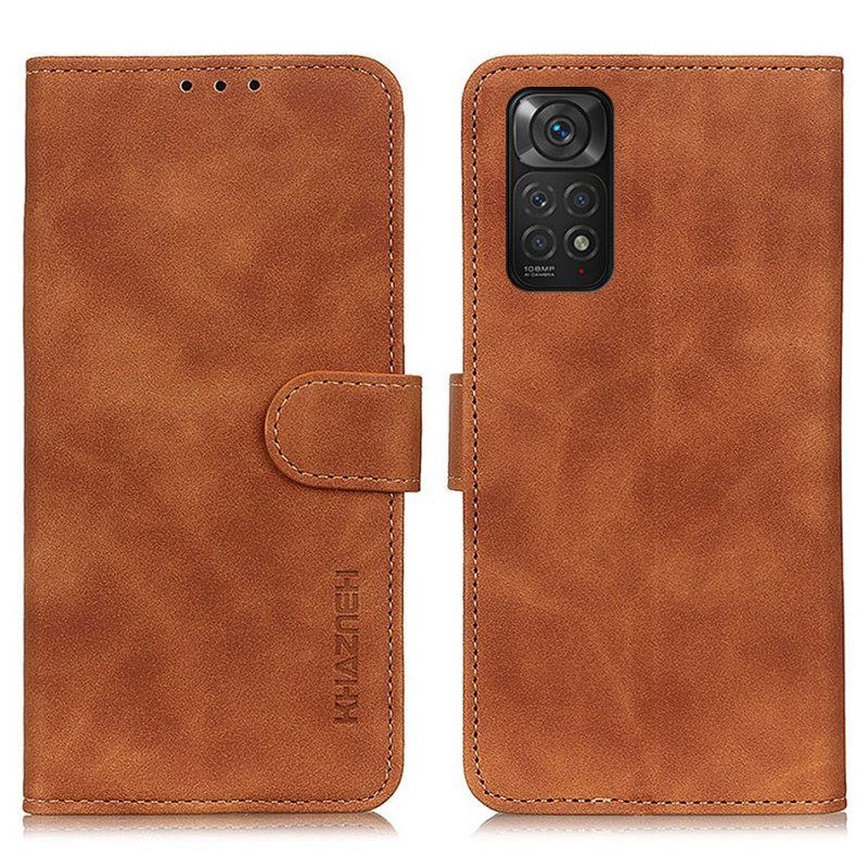 Folio-hoesje voor Xiaomi Redmi Note 11 / 11S Khazneh Vintage Leereffect