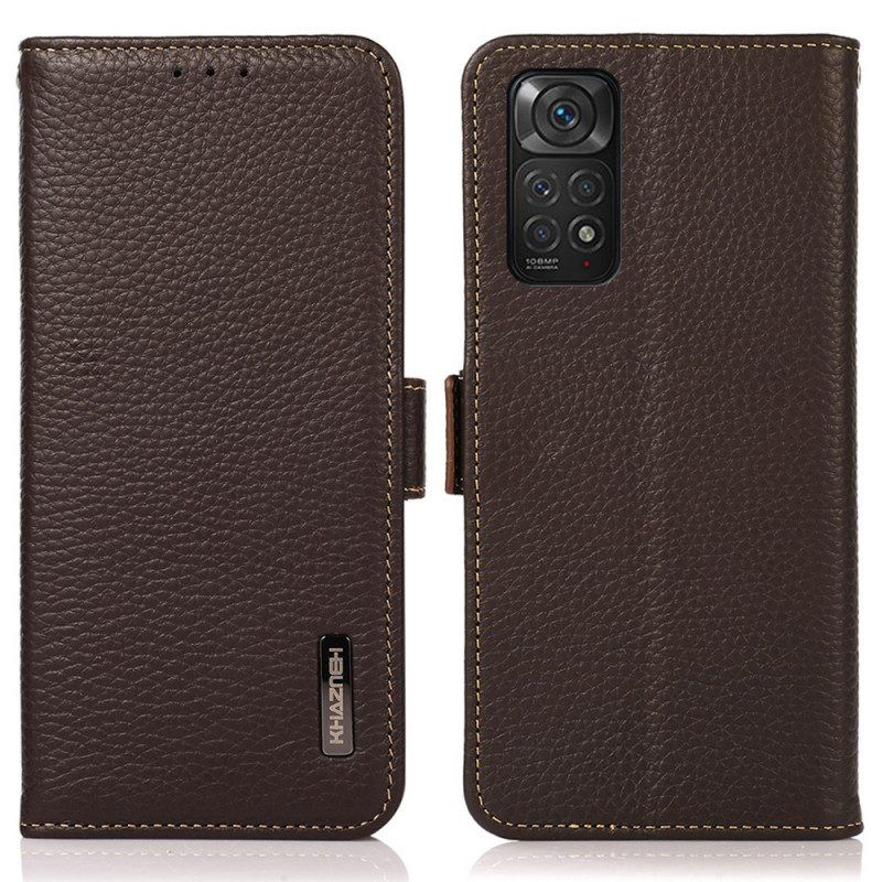 Folio-hoesje voor Xiaomi Redmi Note 11 / 11S Lychee Leer Khazneh Rfid