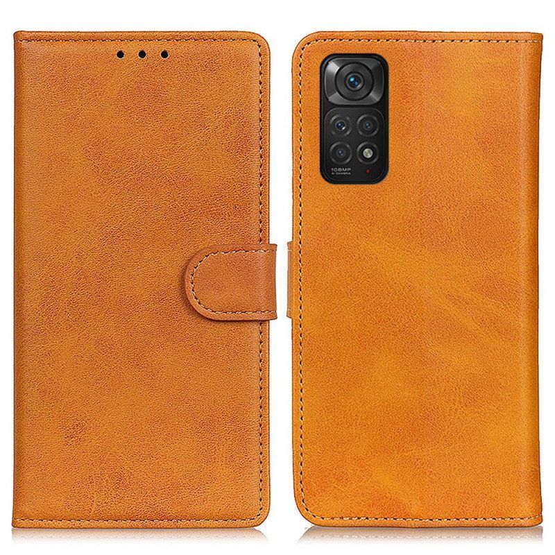 Folio-hoesje voor Xiaomi Redmi Note 11 / 11S Retro Mat Leereffect