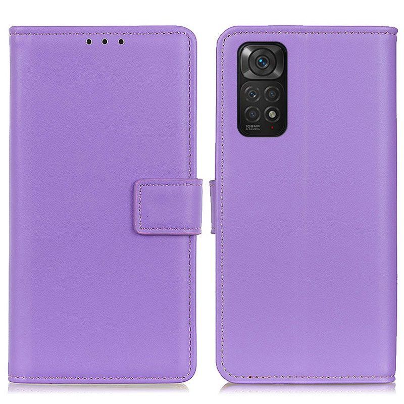 Leren Hoesje voor Xiaomi Redmi Note 11 / 11S Effen Kunstleer