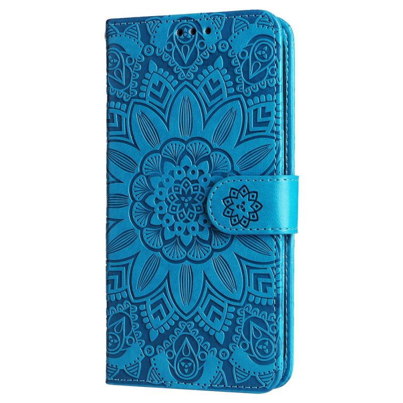 Flip Case Leren Oneplus 12 5g Zonnebloempatroon Met Riempje