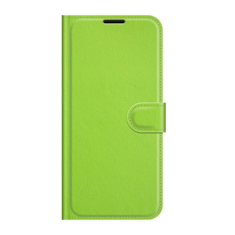 Folio-hoesje voor Samsung Galaxy S22 Plus 5G Klassiek Litchi-leereffect