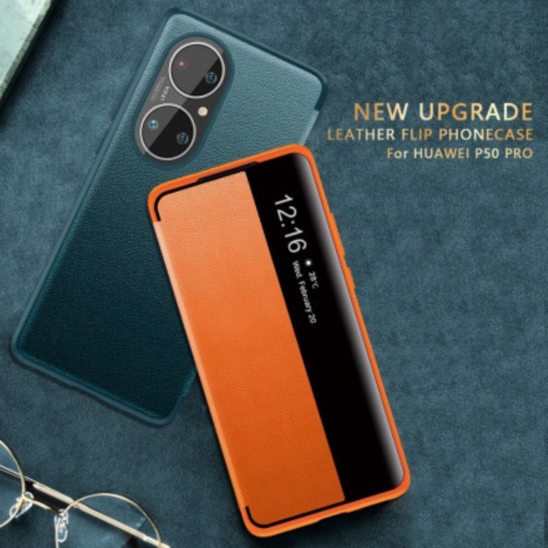 Bekijk Omslag Huawei P50 Pro Gestructureerd Kunstleer