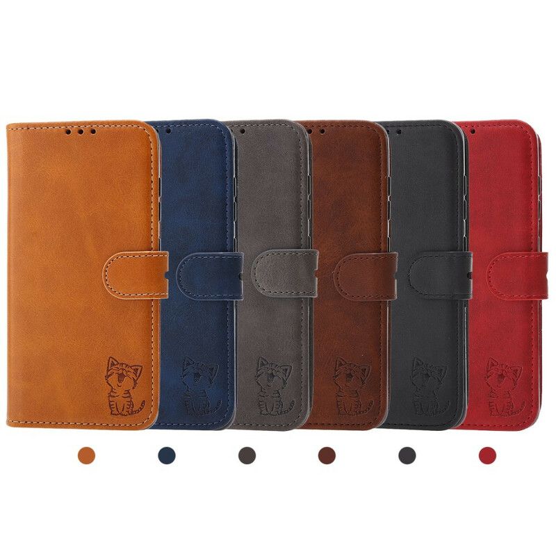 Flip Case Leren Huawei P50 Pro Kunstleer Kitten