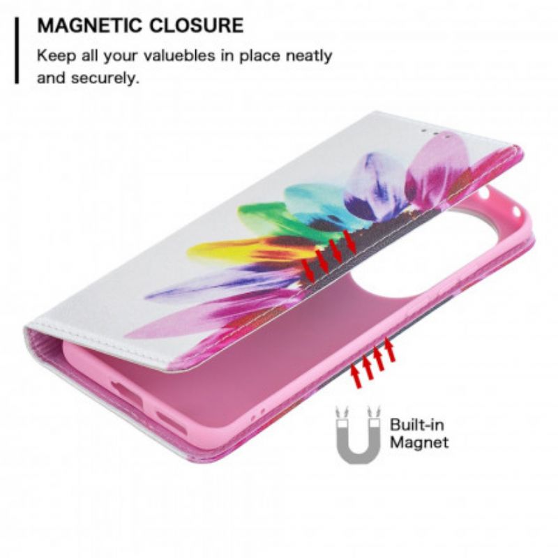 Folio-hoesje Huawei P50 Pro Bloem Aquarel