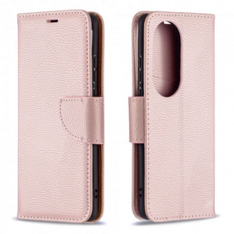 Folio-hoesje Huawei P50 Pro Telefoonhoesje Lychee Flap Schuin