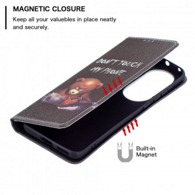 Folio-hoesje Voor Huawei P50 Pro Gevaarlijke Beer