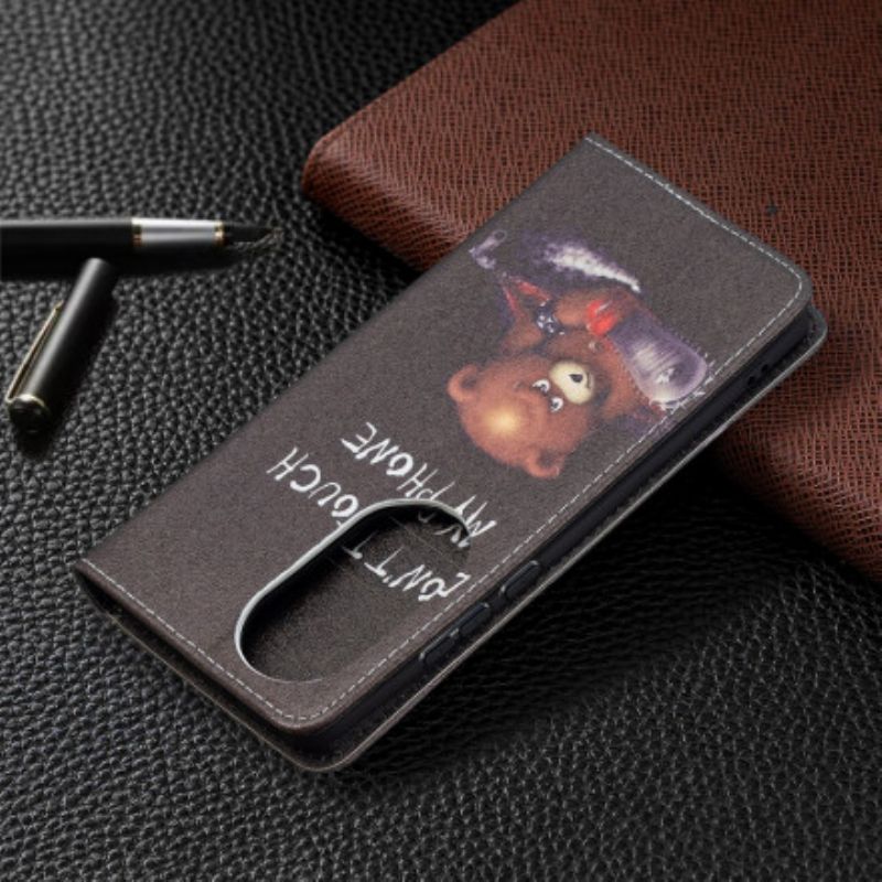 Folio-hoesje Voor Huawei P50 Pro Gevaarlijke Beer