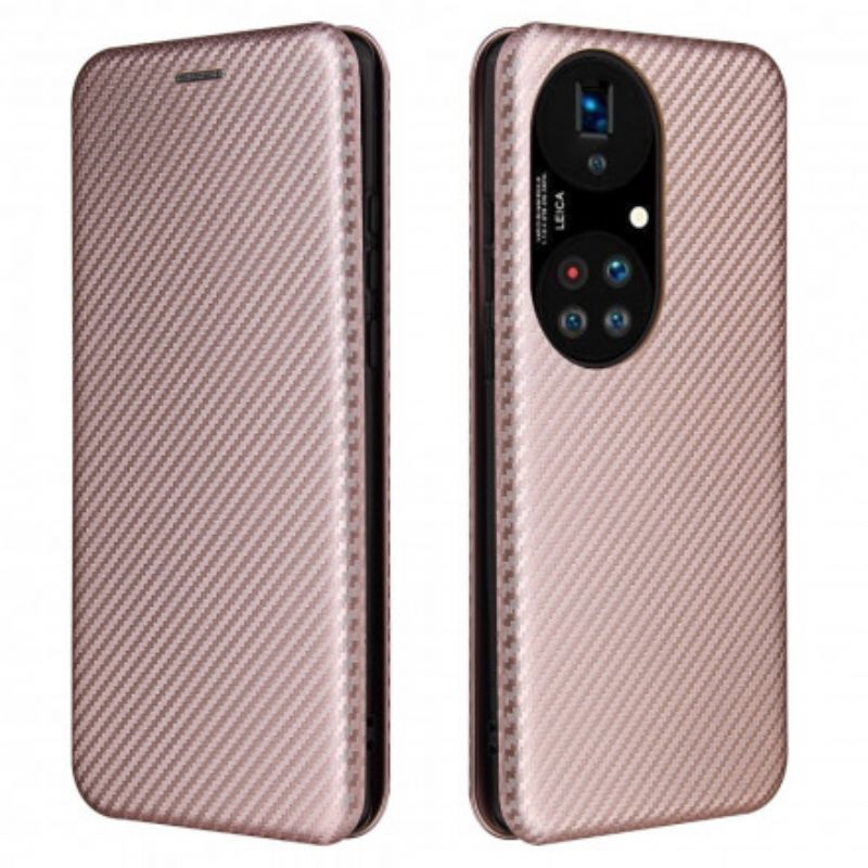 Folio-hoesje Voor Huawei P50 Pro Koolstofvezel