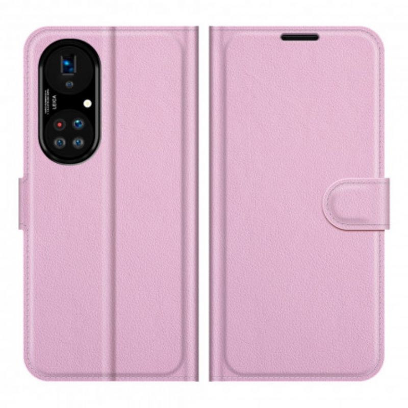 Leren Hoesje Huawei P50 Pro Klassieke Litchi-leerstijl