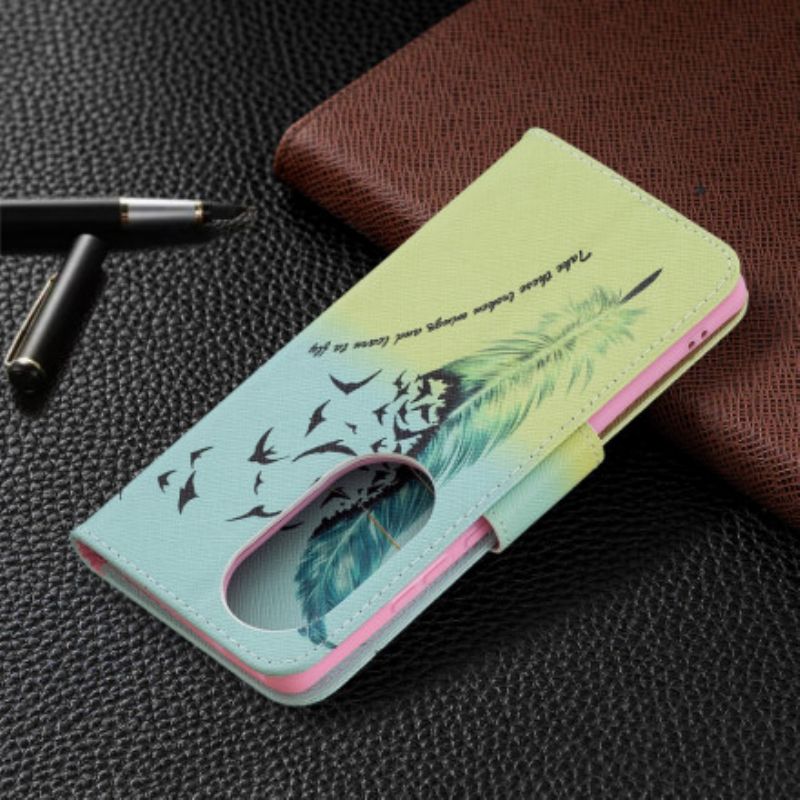 Leren Hoesje Voor Huawei P50 Pro Leer Vliegen