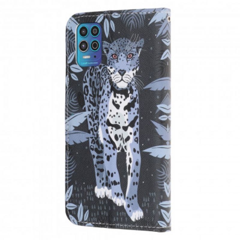 Folio-hoesje Moto G100 Leopard Strappy