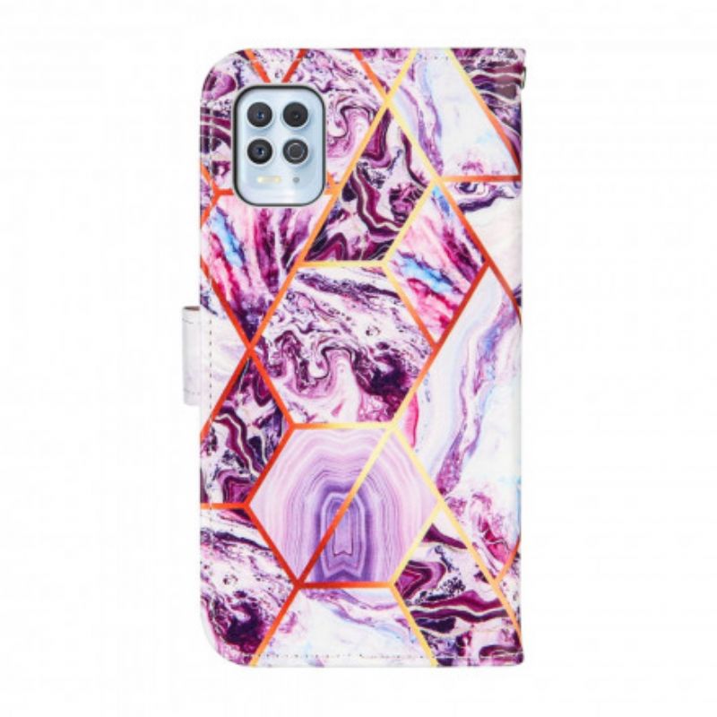 Folio-hoesje Moto G100 Telefoonhoesje Gestreept Geometrisch Marmer