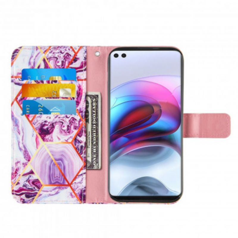 Folio-hoesje Moto G100 Telefoonhoesje Gestreept Geometrisch Marmer