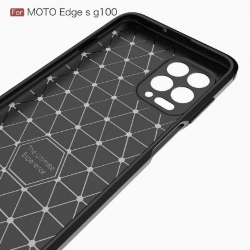 Hoesje Moto G100 Geborstelde Koolstofvezel Bescherming Hoesje