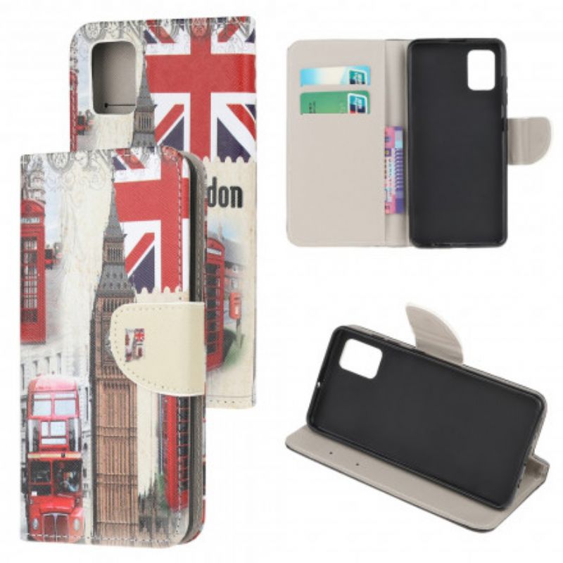 Leren Hoesje Voor Moto G100 Londen Leven
