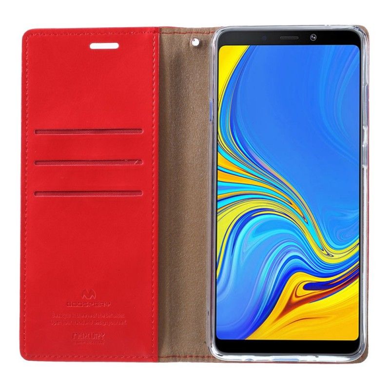 Folio-hoesje Samsung Galaxy A9 Rood Leereffect Kwik