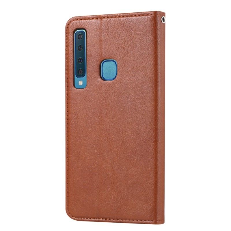Folio-hoesje voor Samsung Galaxy A9 Rood Zwart Kaarthouder Van Imitatieleer