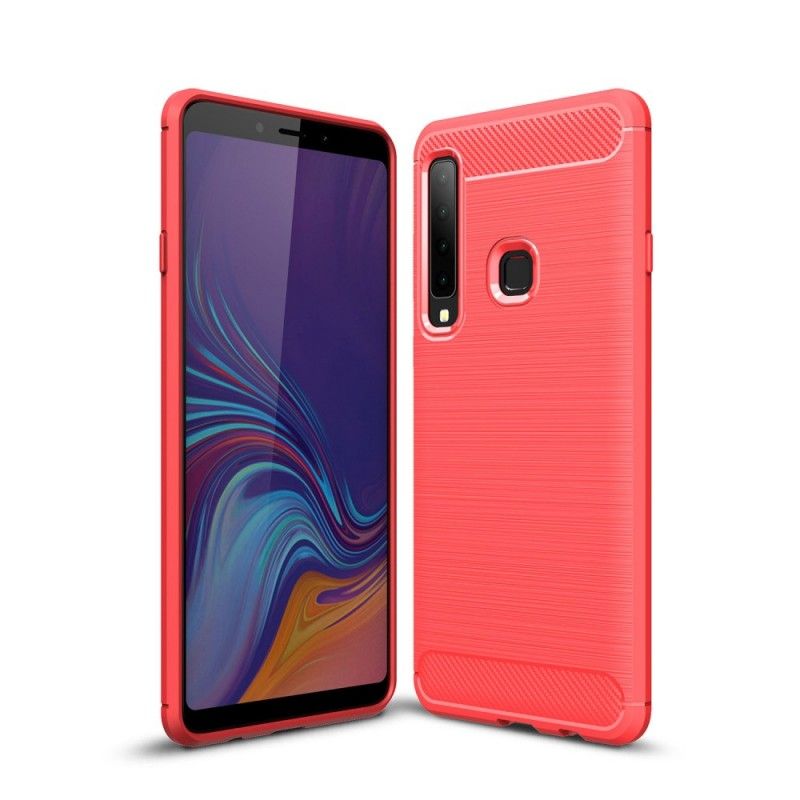 Hoesje Samsung Galaxy A9 Grijs Zwart Geborsteld Koolstofvezel