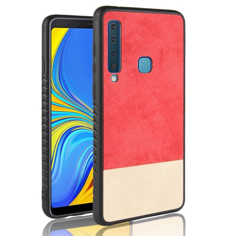 Hoesje Samsung Galaxy A9 Rood Grijs Tweekleurig Kunstleer