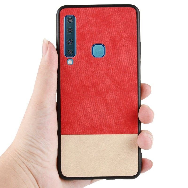 Hoesje Samsung Galaxy A9 Rood Grijs Tweekleurig Kunstleer