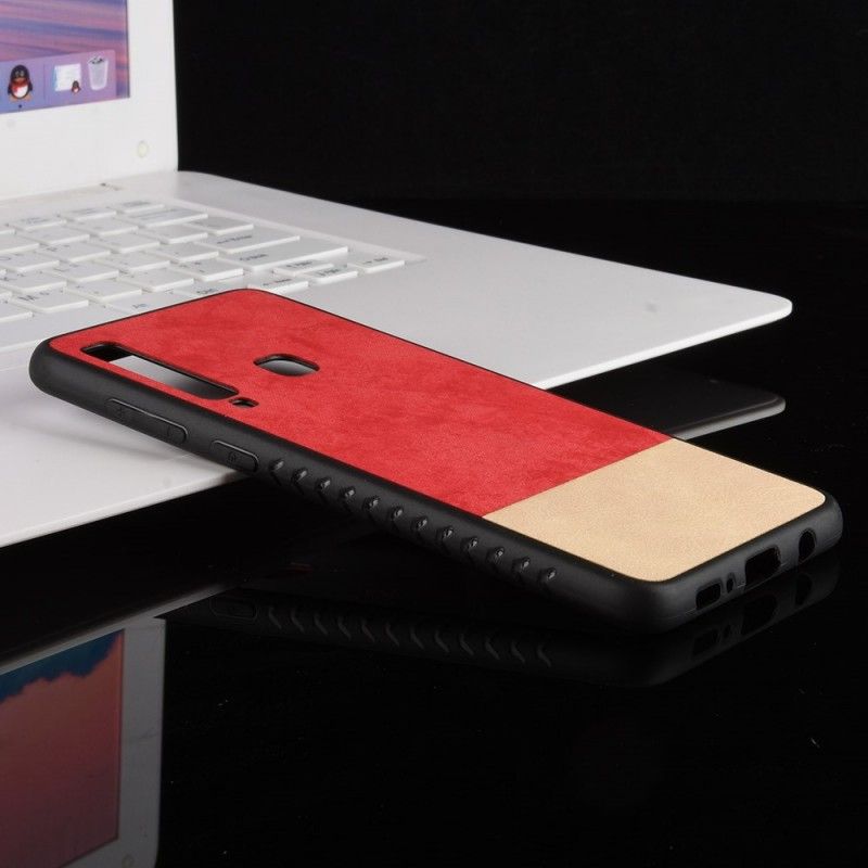 Hoesje Samsung Galaxy A9 Rood Grijs Tweekleurig Kunstleer
