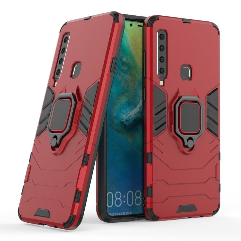 Hoesje Samsung Galaxy A9 Rood Zwart Resistente Ring