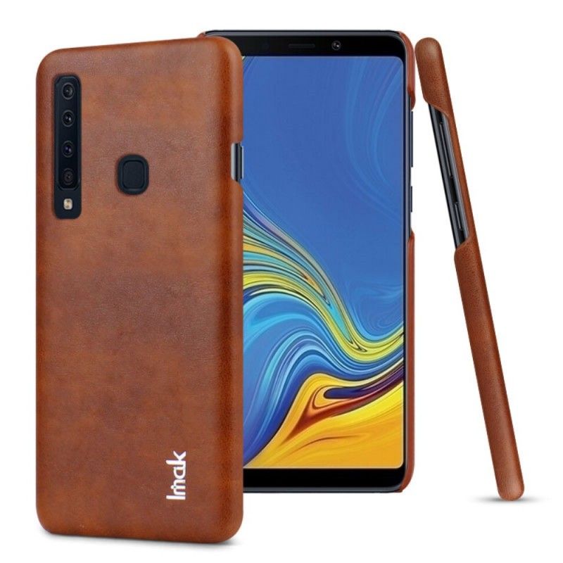 Hoesje voor Samsung Galaxy A9 Bruin Zwart Imak Ruiyi Serie Leereffect