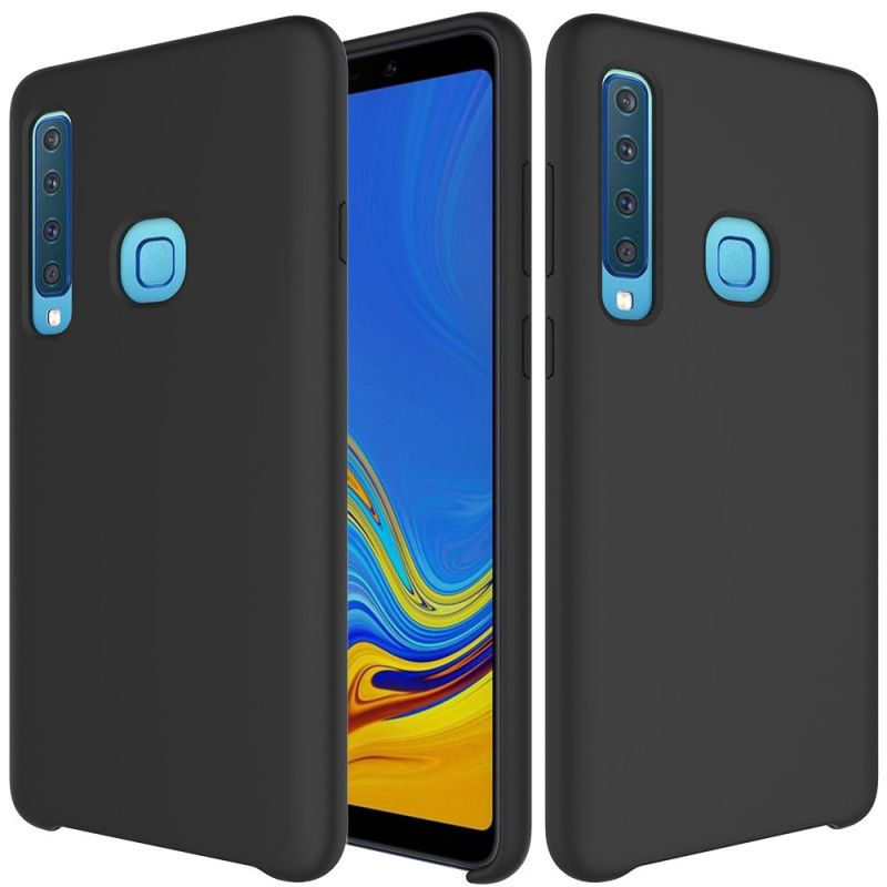Hoesje voor Samsung Galaxy A9 Wit Zwart Siliconenvloeistof