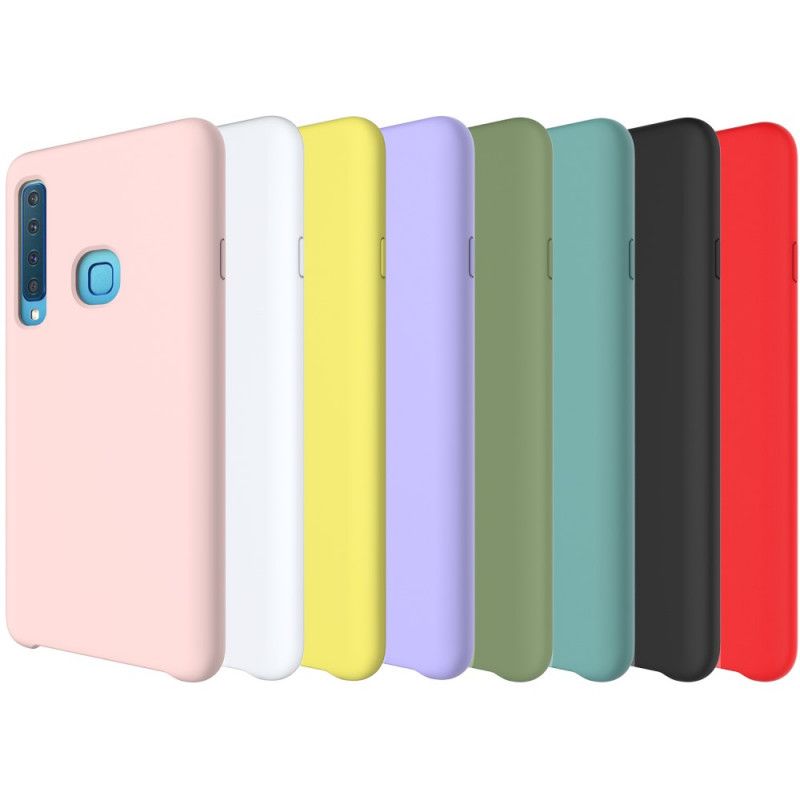 Hoesje voor Samsung Galaxy A9 Wit Zwart Siliconenvloeistof