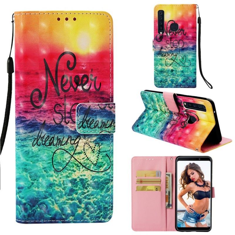 Leren Hoesje Samsung Galaxy A9 Telefoonhoesje Stop Nooit Met Dromen