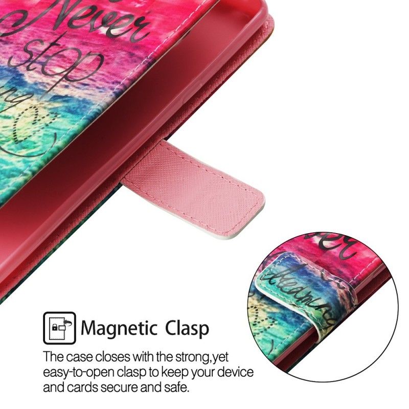 Leren Hoesje Samsung Galaxy A9 Telefoonhoesje Stop Nooit Met Dromen