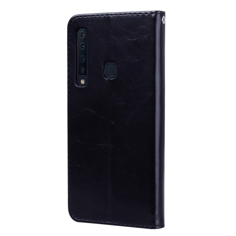 Leren Hoesje Samsung Galaxy A9 Zwart Vintage Leereffect