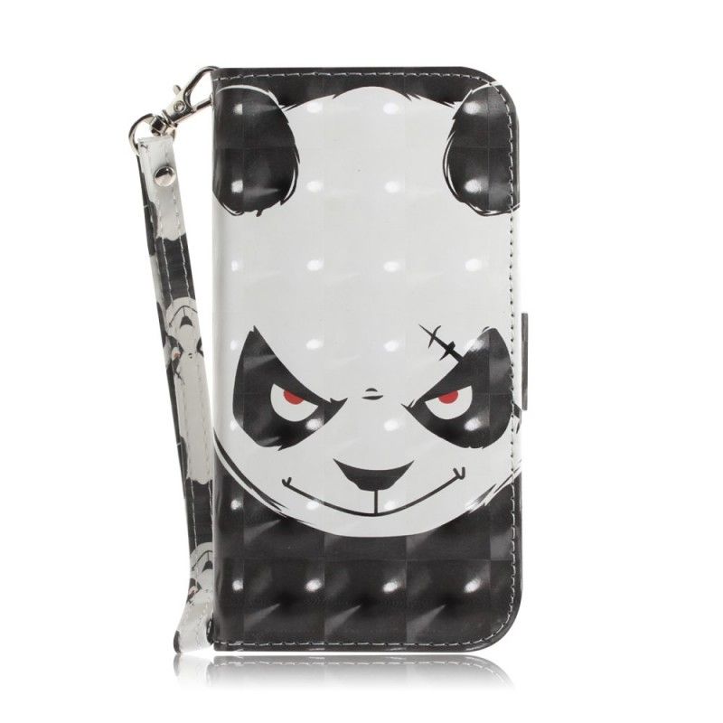 Leren Hoesje voor Samsung Galaxy A9 Boze Panda Met String