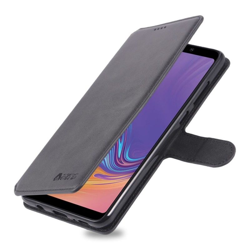 Leren Hoesje voor Samsung Galaxy A9 Grijs Zwart Retro Azns