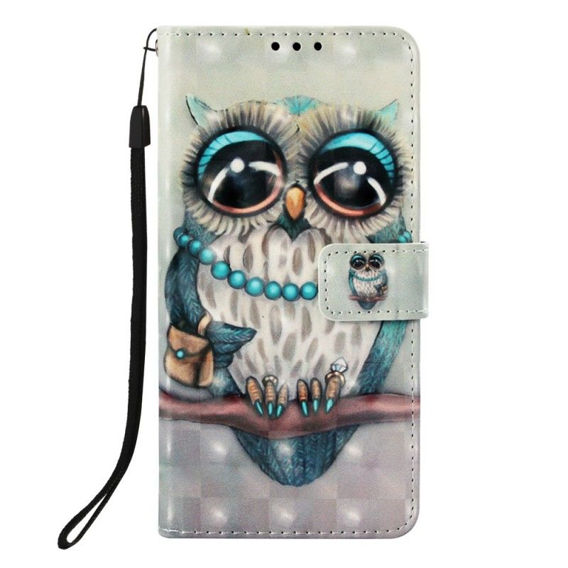 Leren Hoesje voor Samsung Galaxy A9 Juffrouw Uil Met String