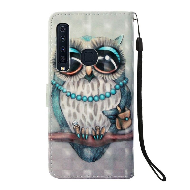 Leren Hoesje voor Samsung Galaxy A9 Juffrouw Uil Met String