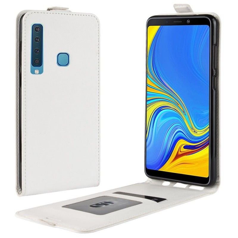 Leren Hoesje voor Samsung Galaxy A9 Rood Zwart Vouwledereffect