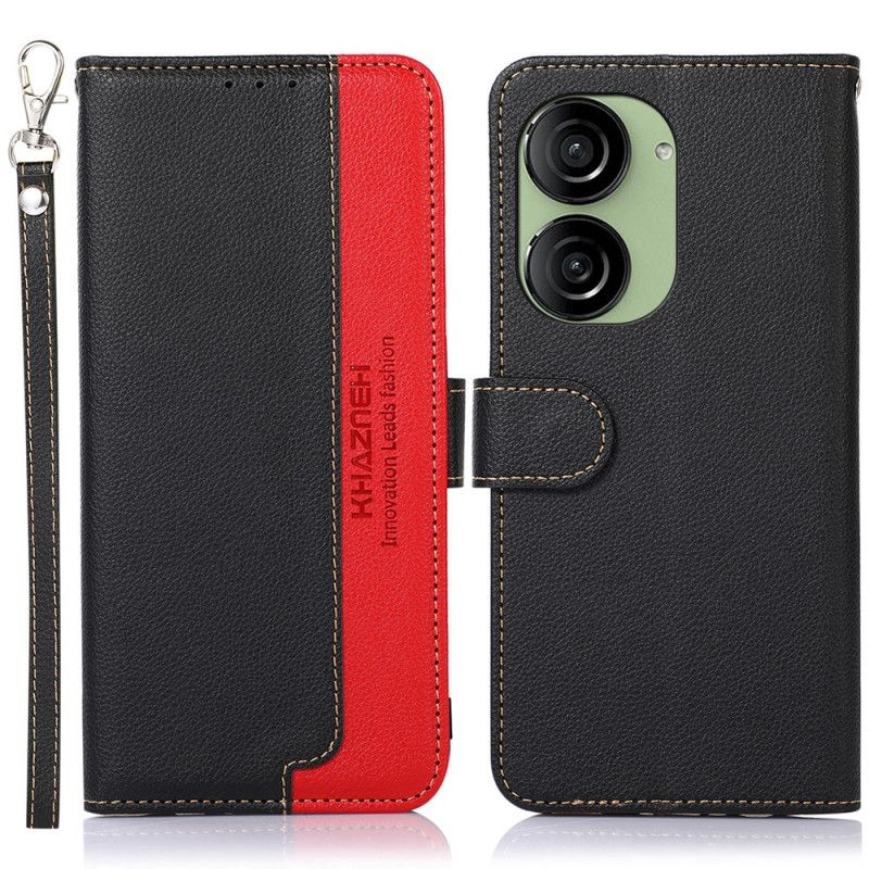Flip Case Leren Asus Zenfone 10 Tweekleurige Lychee Textuur Khazneh