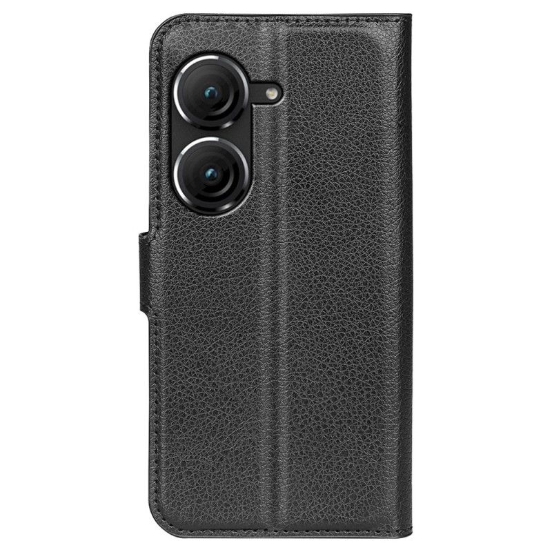 Leren Hoesje Asus Zenfone 10 Klassiek Lychee Kunstleer Bescherming Hoesje