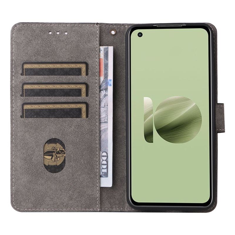 Leren Hoesje Asus Zenfone 10 Rfid Suède-effect Bescherming Hoesje