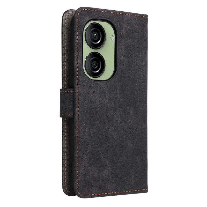 Leren Hoesje Asus Zenfone 10 Rfid Suède-effect Bescherming Hoesje