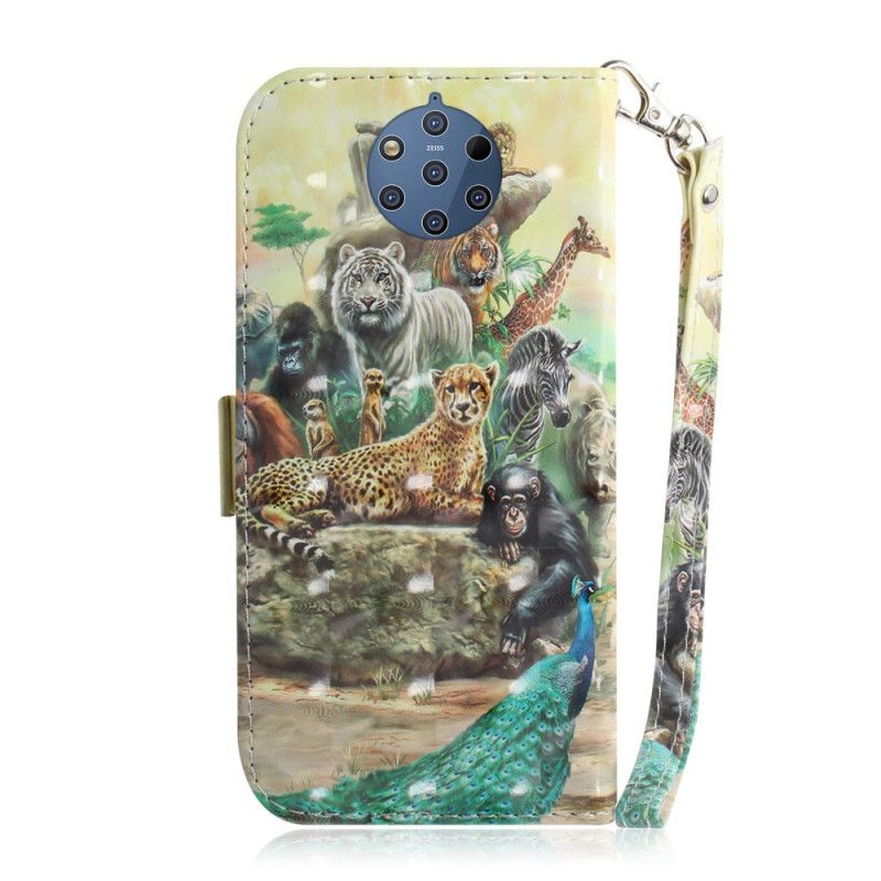 Cover Folio-hoesje Nokia 9 PureView Telefoonhoesje String Safari Dieren