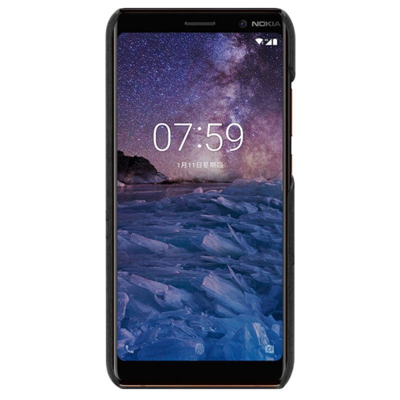 Hoesje Nokia 9 PureView Bruin Zwart Imak-Serie Leereffect