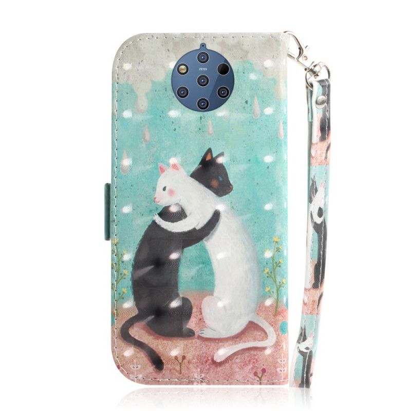 Leren Hoesje Nokia 9 PureView String Kattenvrienden