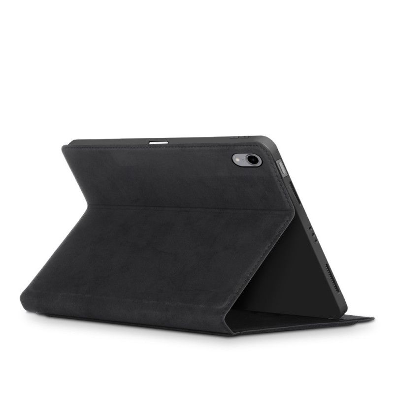 Case iPad Air 10.9" (2020) Grijs Zwart Telefoonhoesje Businesscase Met Leereffect