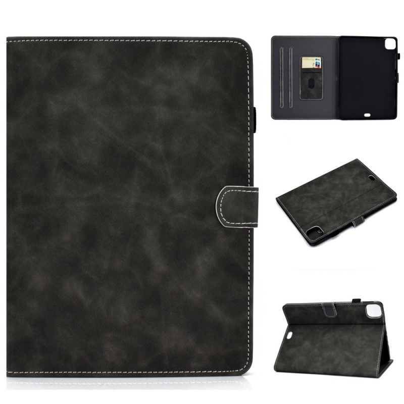 Cover Folio-hoesje iPad Air 10.9" (2020) Rood Zwart Telefoonhoesje Vintage Kunstleer