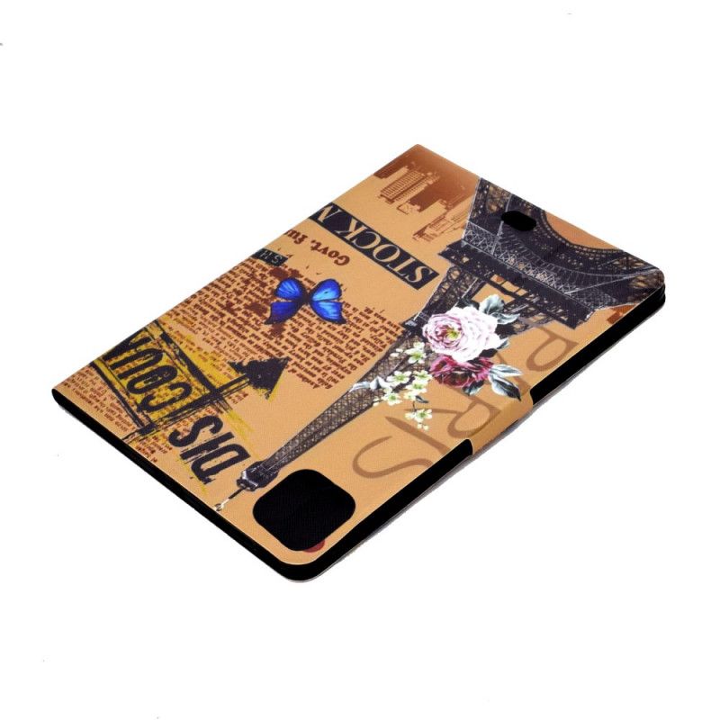 Flip Case Leren iPad Air 10.9" (2020) Bloemen Eiffeltoren