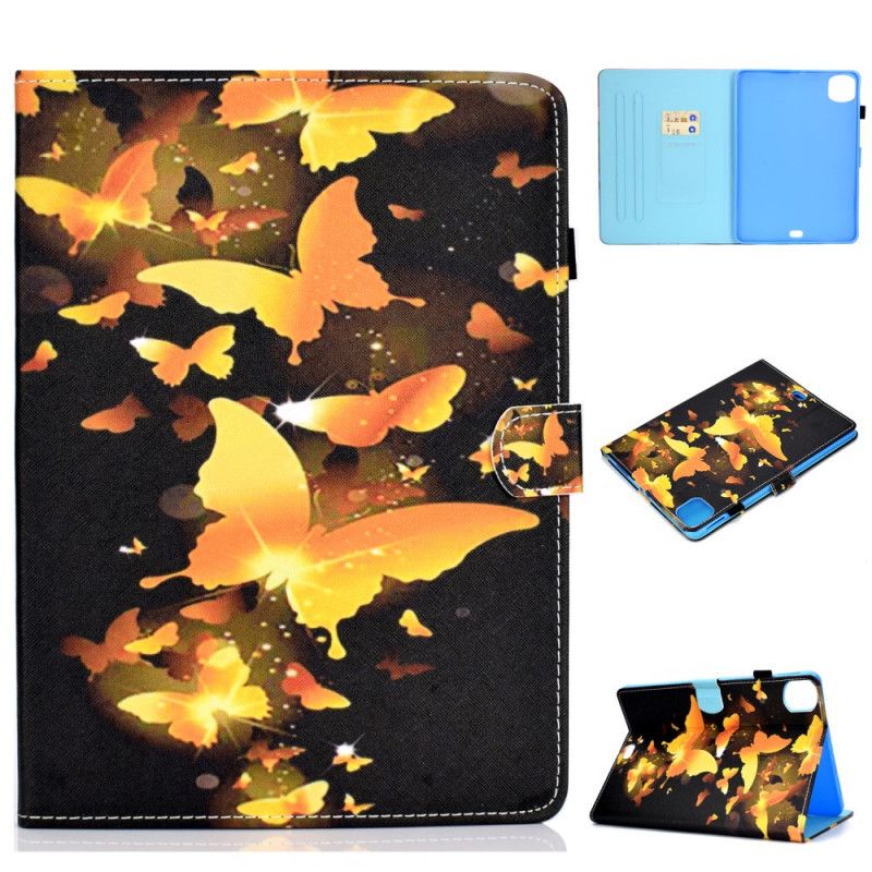 Leren Hoesje iPad Air 10.9" (2020) Gele Vlinders